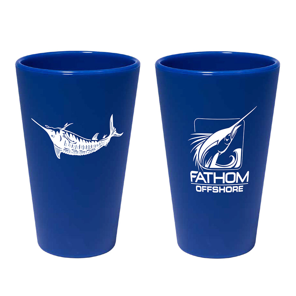 White Marlin 16oz Silicone Pint Glass