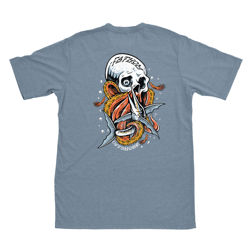 Retro Skull Stone Blue