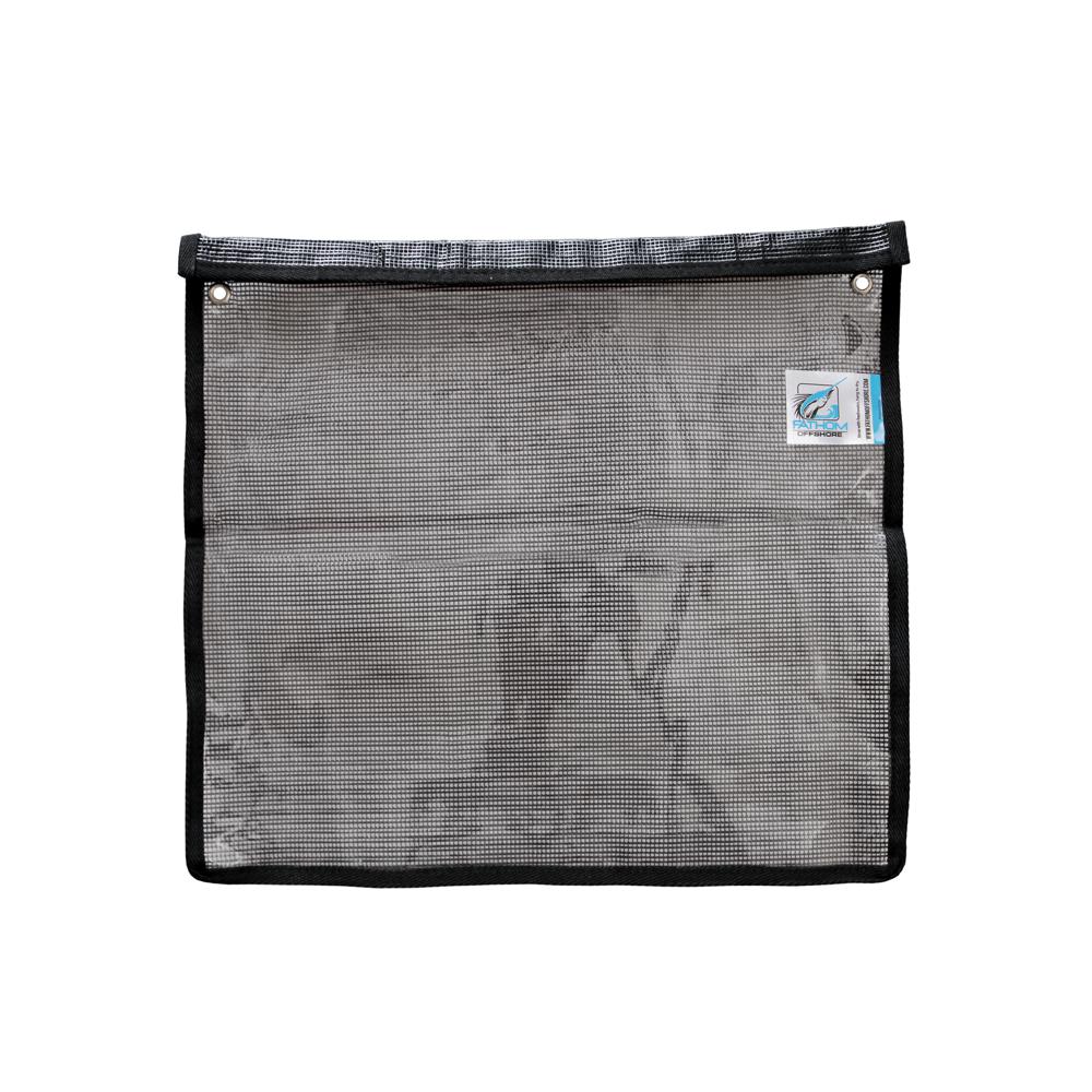 Square bag with black mesh and two grommets