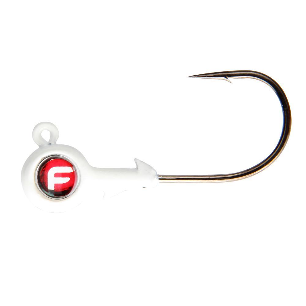 Bug Eye Jig Head red and white
