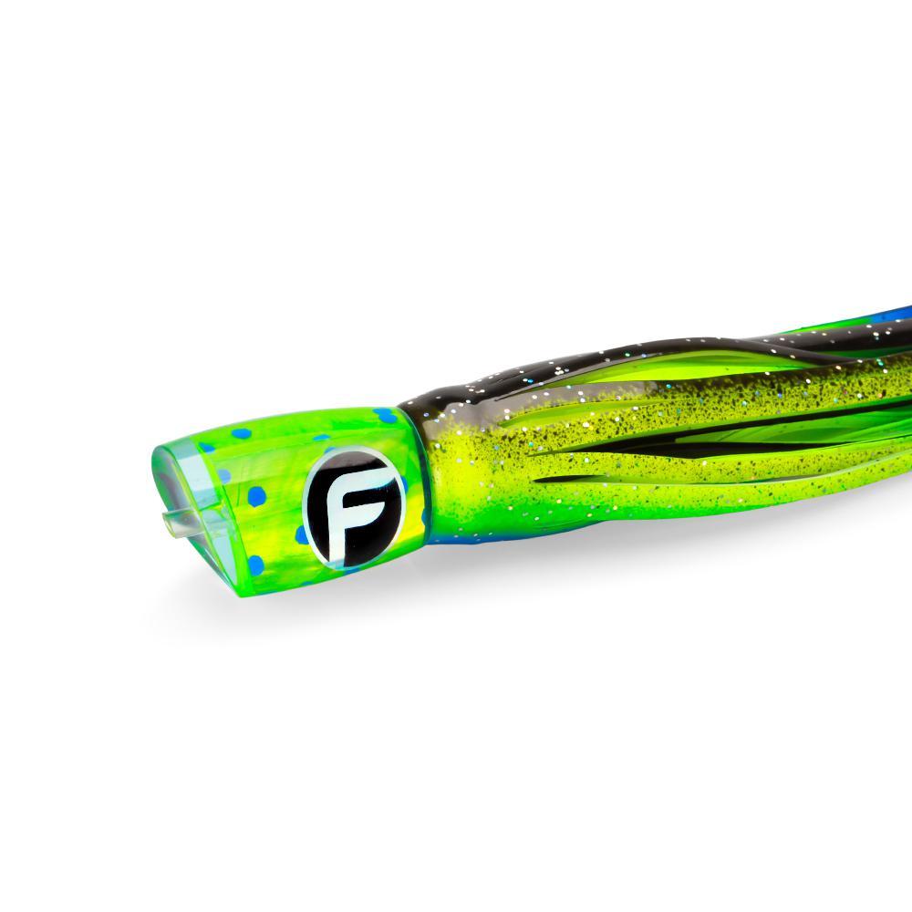 Mistress Medium 9" Trolling Lure lime blue dots