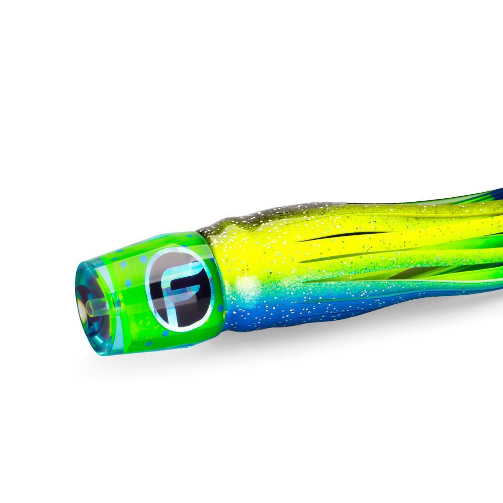 Mo Head Chugger Large 14" Trolling Lure yellow blue