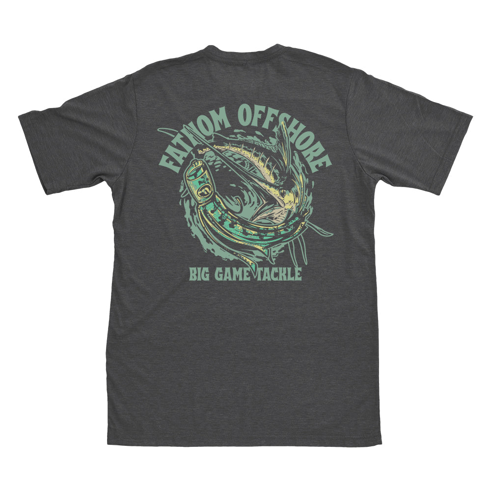 Fathom offshore t-shirt with Blue Marlin and Trolling Lure