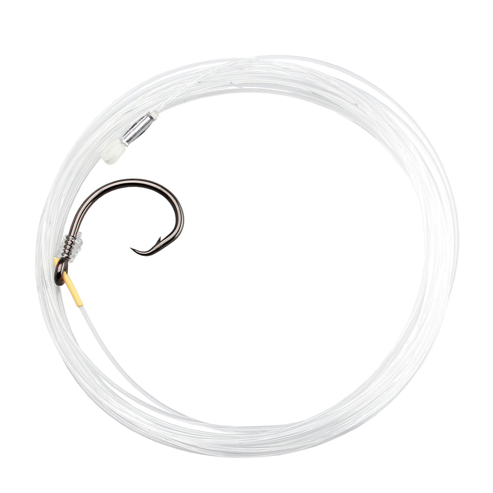 MUSTAD circle hook on 30' of X-TRA hard mono. Blue Marlin pitch bait rig.