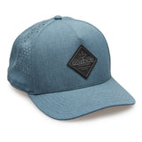 Blue fishing hat with rubber patch