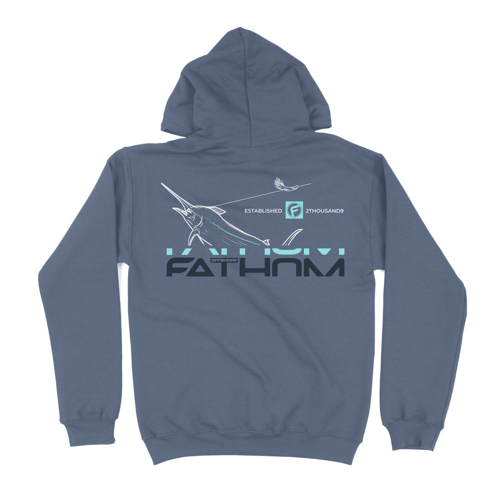 On The Wire Hoody Storm Blue