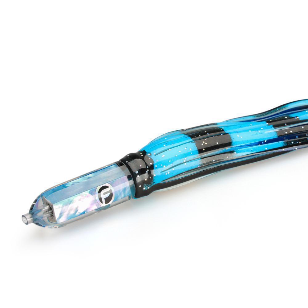 fishing feather rig trolling bullet weighted head lure Double O Small 7" Trolling Lure Ice Blue Shell / Rigged