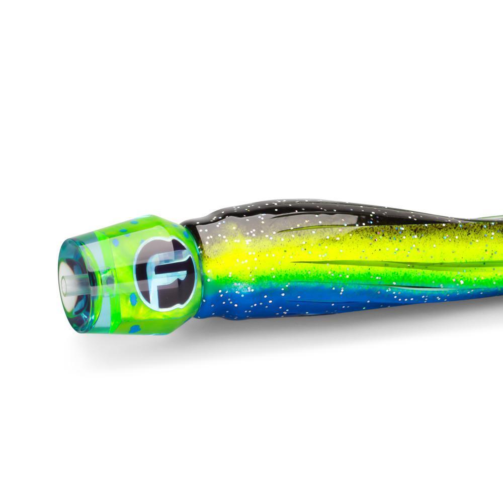 fish head trolling lures Mo Head Chugger Medium 11" Trolling Lure Liquid Dolphin Shell / Rigged
