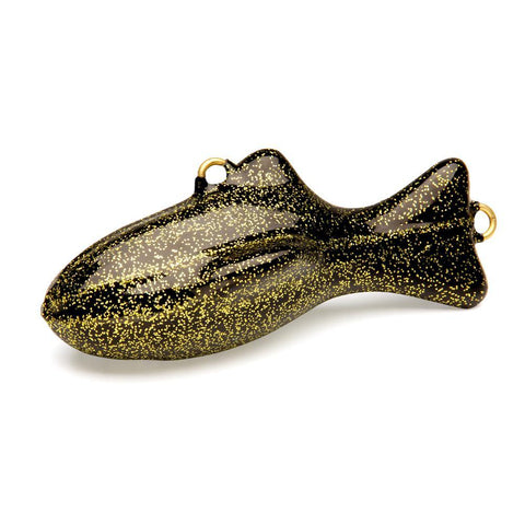 black and gold fleck lead fish weight