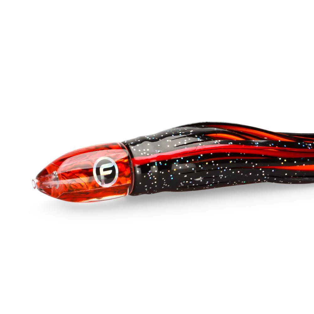 double d fishing lure Double O Medium 9" Trolling Lure Orange Paua Shell / Mono Rigged